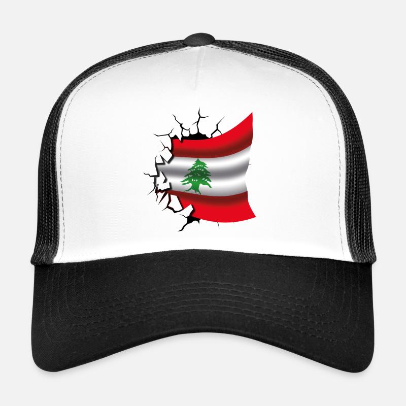Drapeau du Liban - Drapeau Broken Design Casquette trucker 
