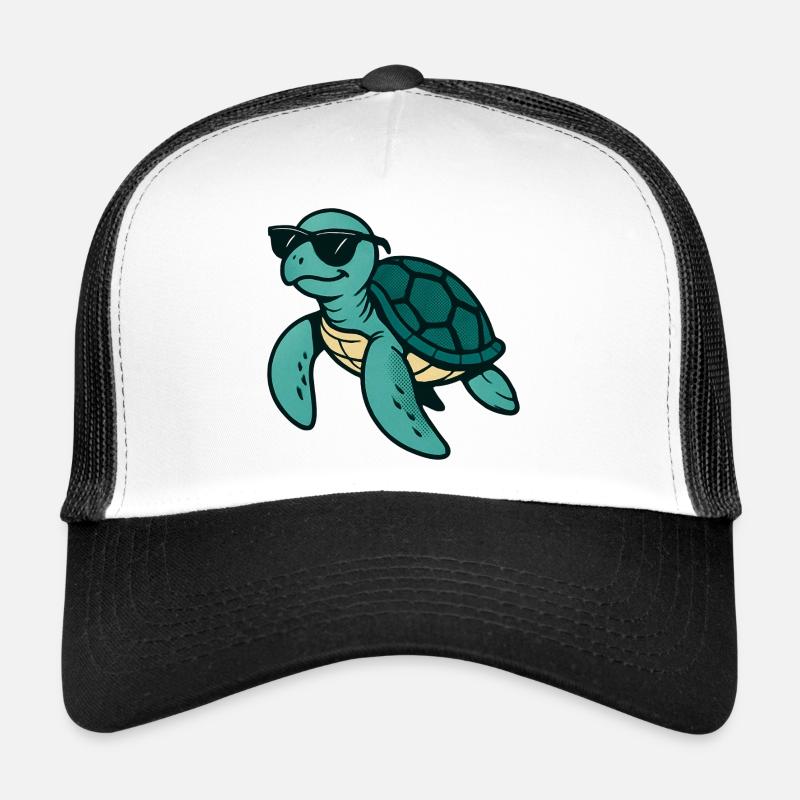 Tortue cool avec des lunettes de soleil Casquette trucker 