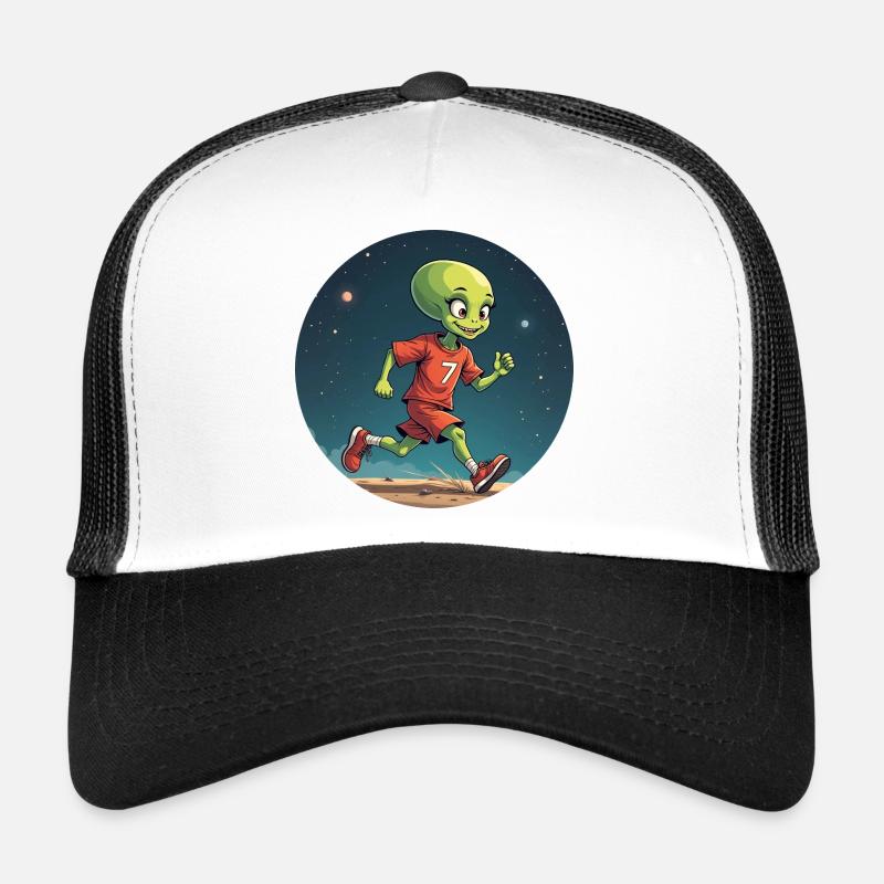 Außerirdischer Läufer mit Fußballtrikot Trucker Cap