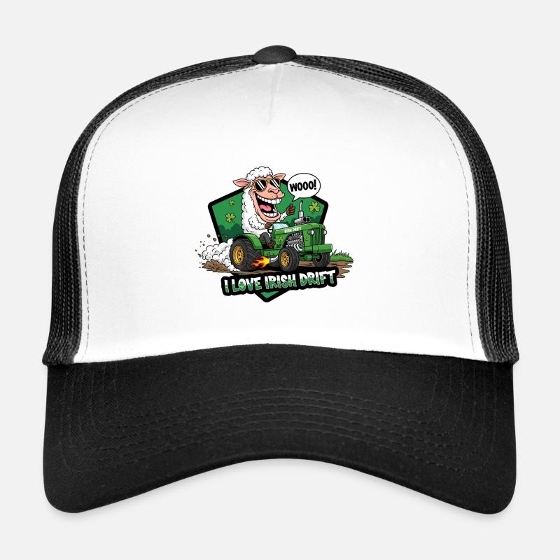 Irisches Drift Schaf Auto Design - Trucker Cap - Weiß/Schwarz