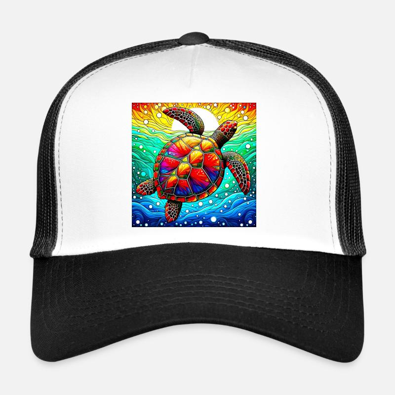 Schildkröte - Trucker Cap - Weiß/Schwarz