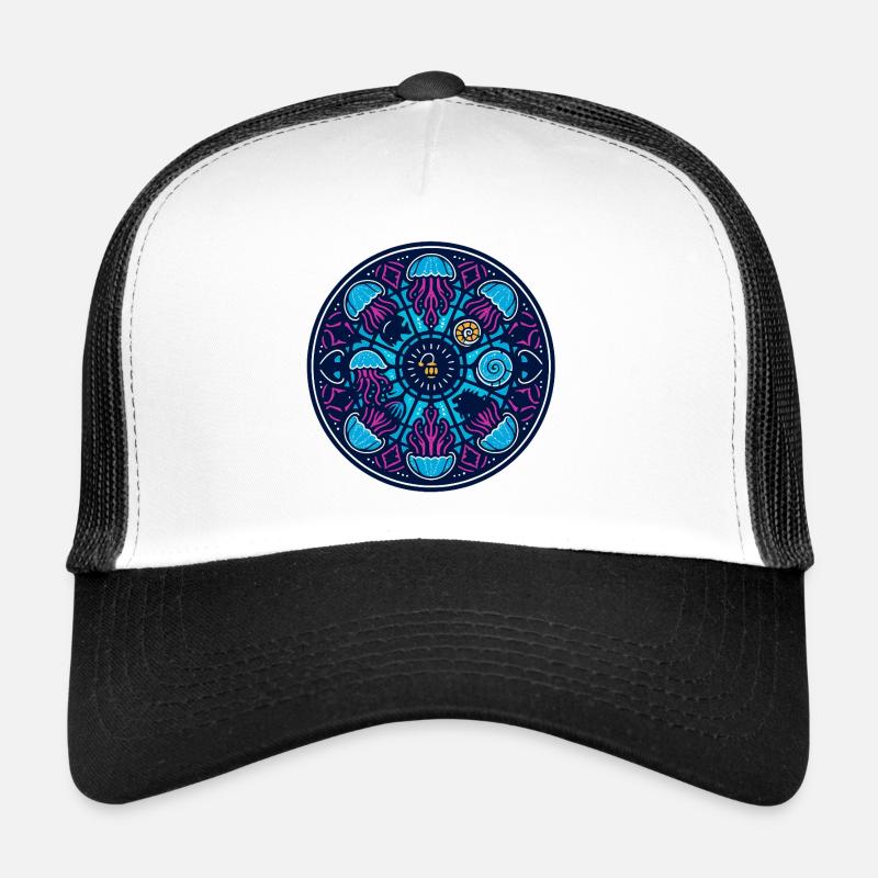 Mandala des profondeurs marines Casquette trucker 
