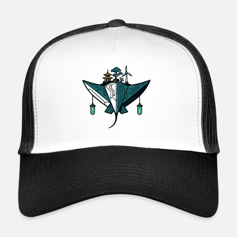 Solarpunk Manta – L’île technologique Casquette trucker 