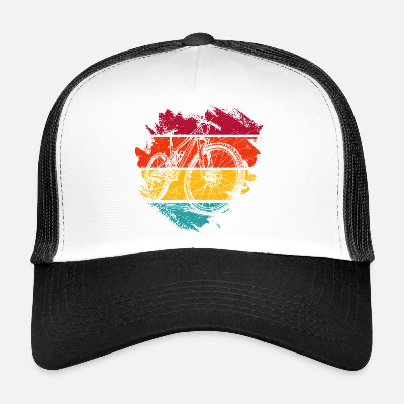 Retro Bike Wave Abstract Design Trucker Cap