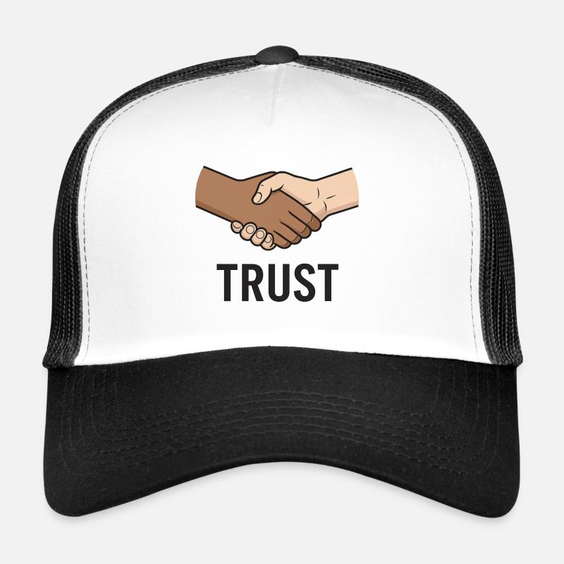 Faires Handshake-Symbol-Design - Trucker Cap - Weiß/Schwarz