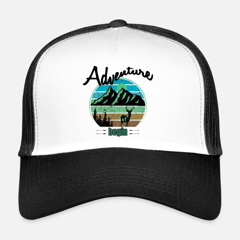 Berge und Wildnis - Trucker Cap - Weiß/Schwarz