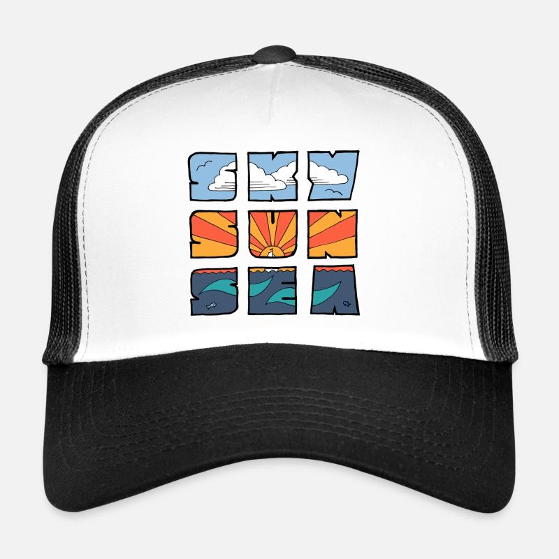 Sky Sun Sea - Trucker Cap - white/black