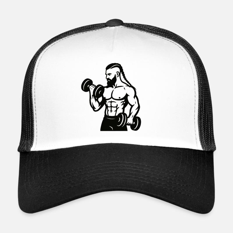 Muscle strength during dumbbell training #nordicwarrior - Trucker Cap - white/black