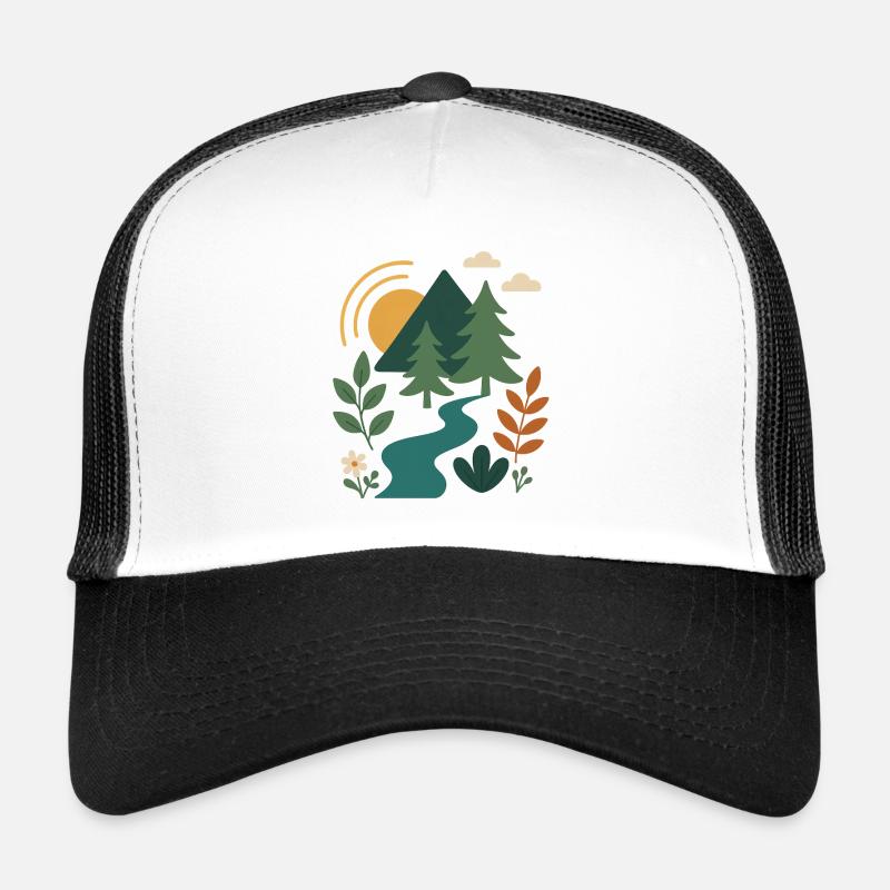 Gelassener Wald Berg Szenendesign Trucker Cap