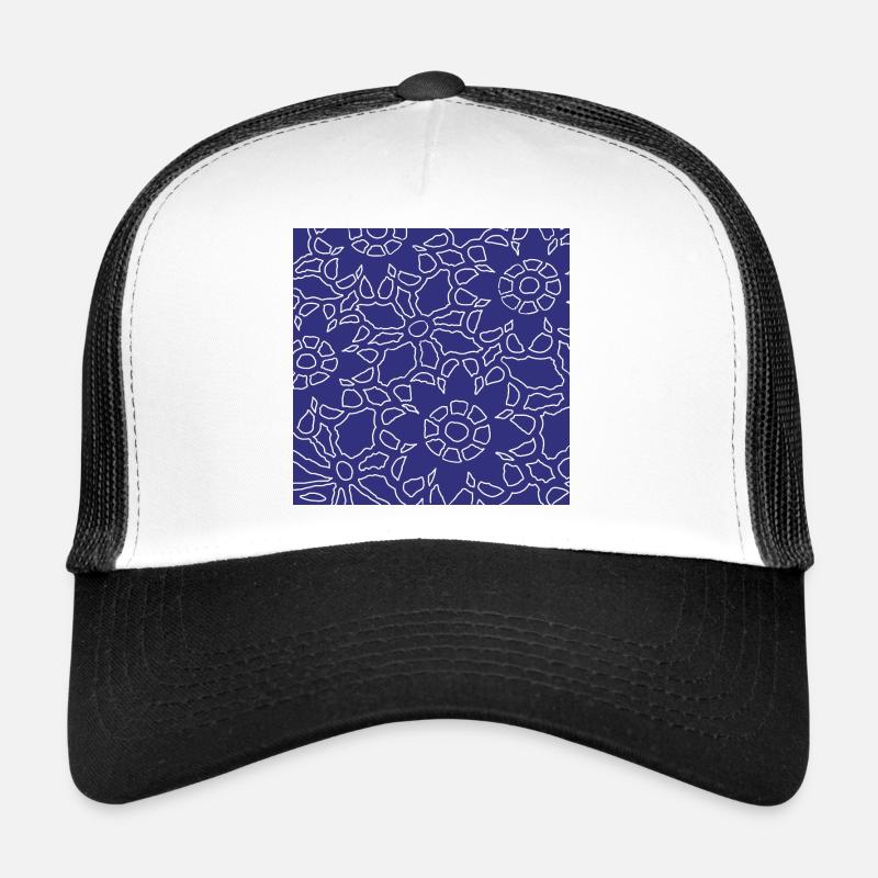 Lineares geometrisches Weihnachtsmuster - Trucker Cap - Weiß/Schwarz