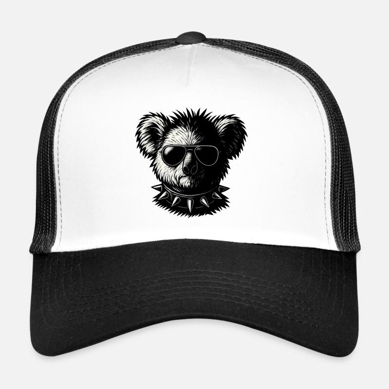 Fels-Koala - Trucker Cap - Weiß/Schwarz