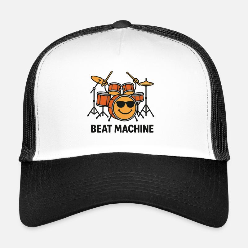 Funny drums with Smile Face - Trucker Cap - white/black