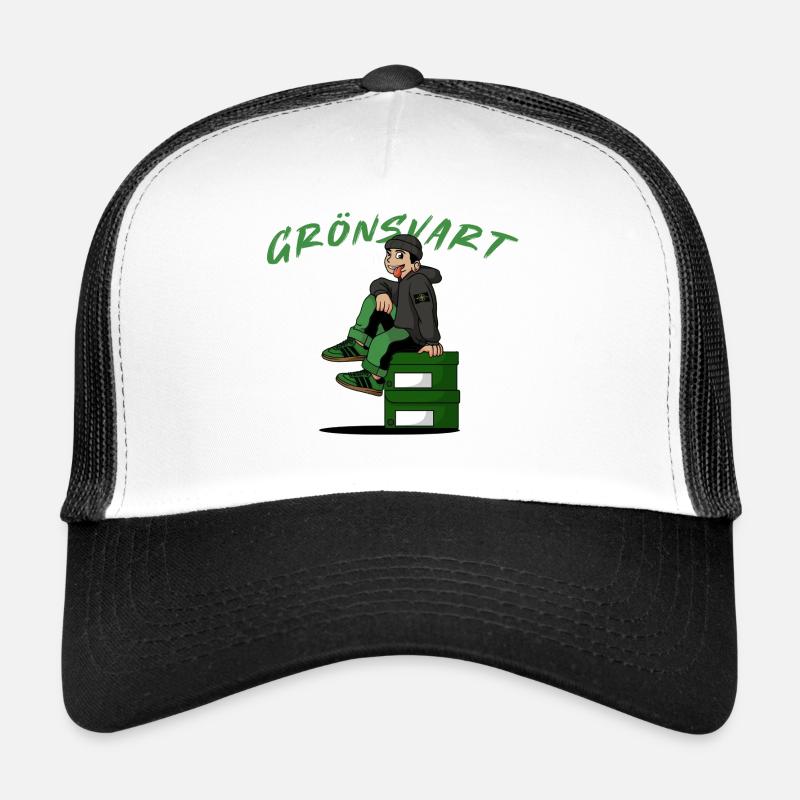 Mode Vert-Noir Casquette trucker 