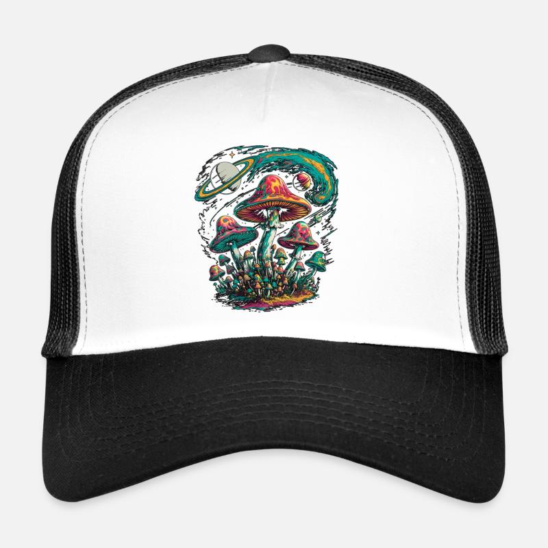 Champignons Cosmiques Psychédéliques Oeuvre Casquette trucker 