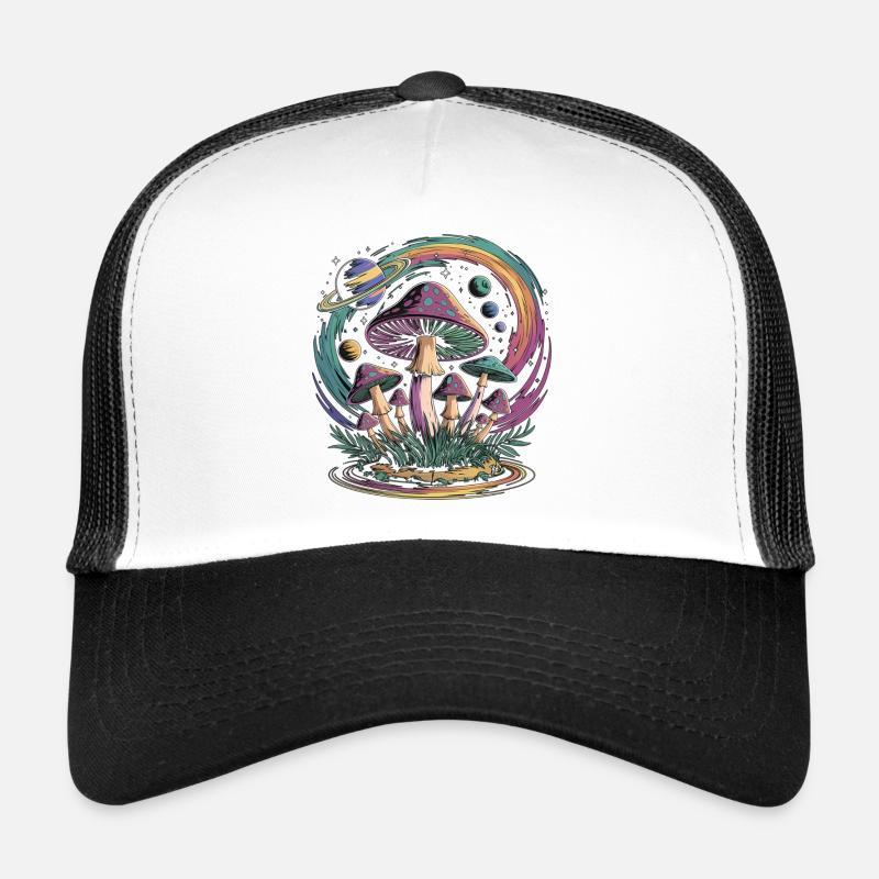 Fantaisie psychédélique de champignon de l’espace Casquette trucker 