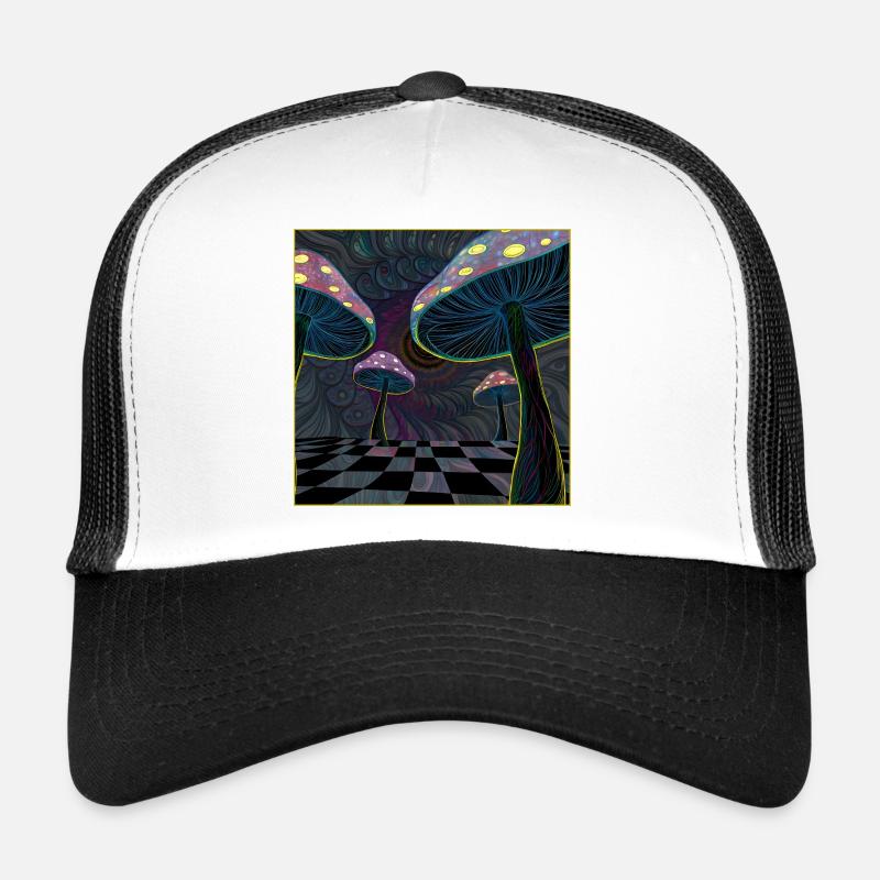 Scène De Forêt De Champignons Psychédéliques Casquette trucker 