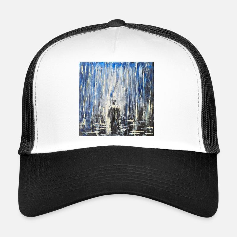 Abstraktes Stadtbild mit Rainy Night Atmosphäre Trucker Cap