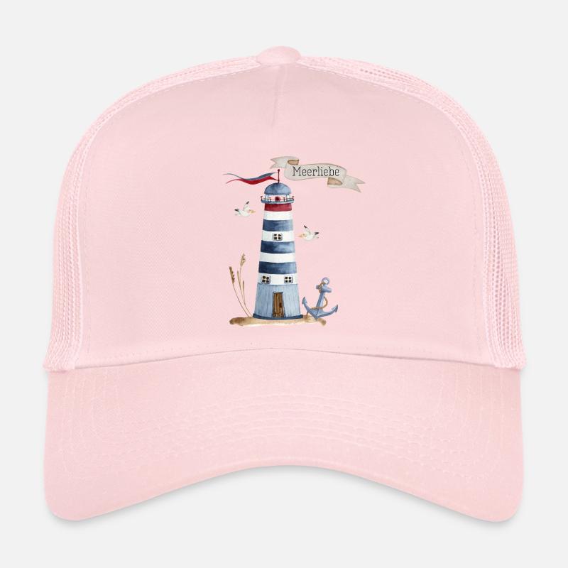 Phare avec créatures marines et bannière Casquette trucker 