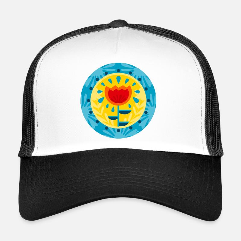 POP FLOWER - Trucker Cap - white/black