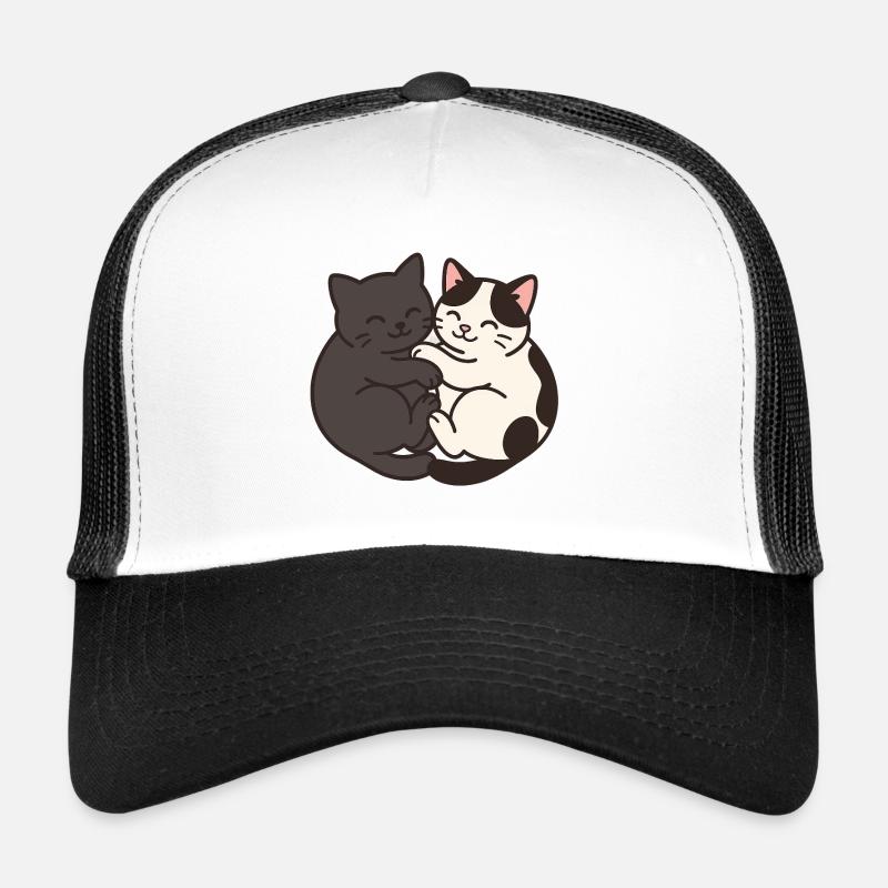 Katzen - Trucker Cap - Weiß/Schwarz