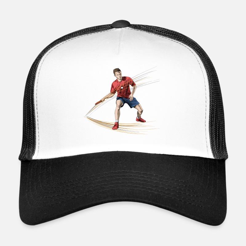 Joueur de tennis de table dynamique avec des effets énergétiques Casquette trucker 