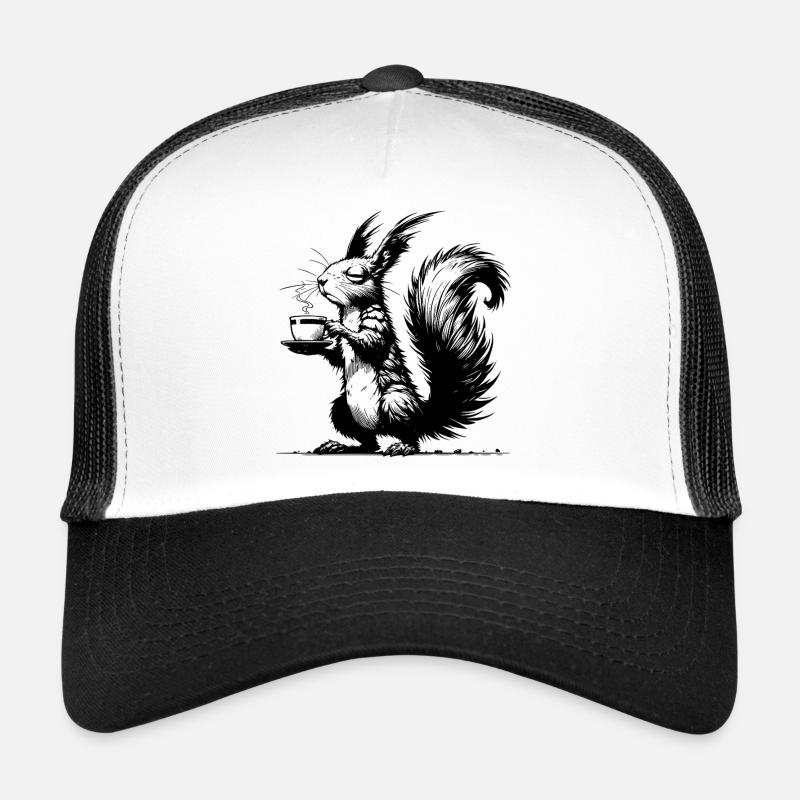 Small Squirrel, Big Cup Squirrel Caffeine Trucker Cap