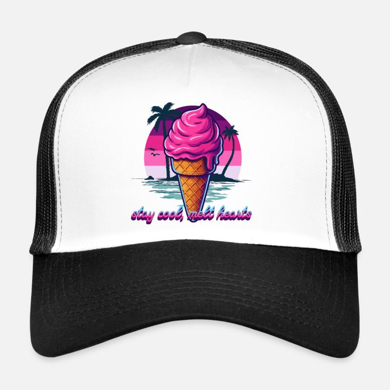 Pink Eiscreme Sunset Design Trucker Cap