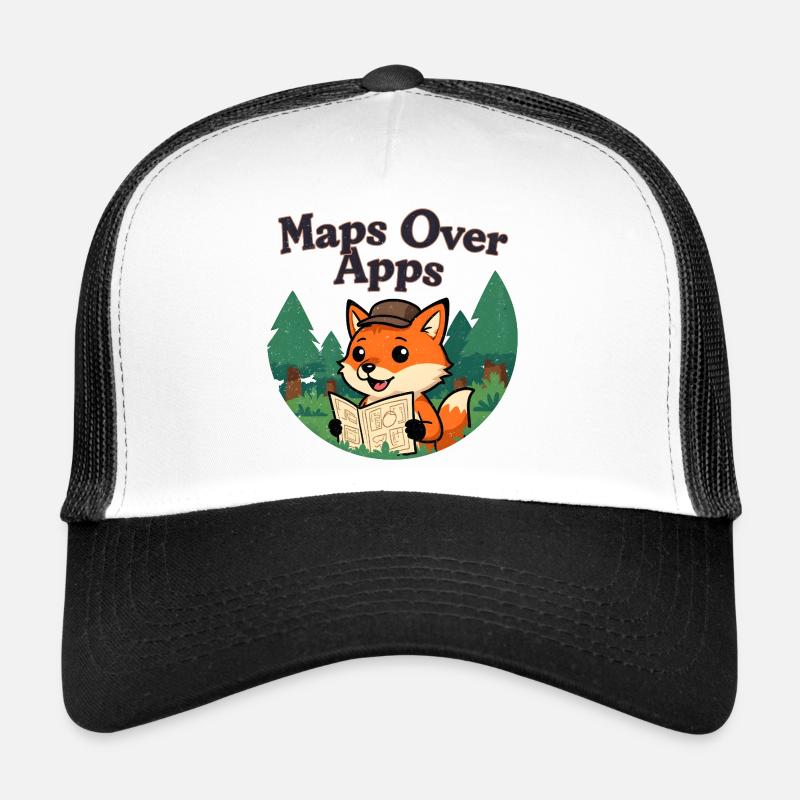 Maps over Apps Fox with map Trucker Cap