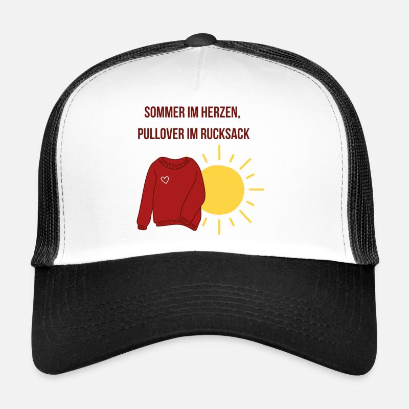 L’été dans le cœur, pull dans le sac à dos Casquette trucker 
