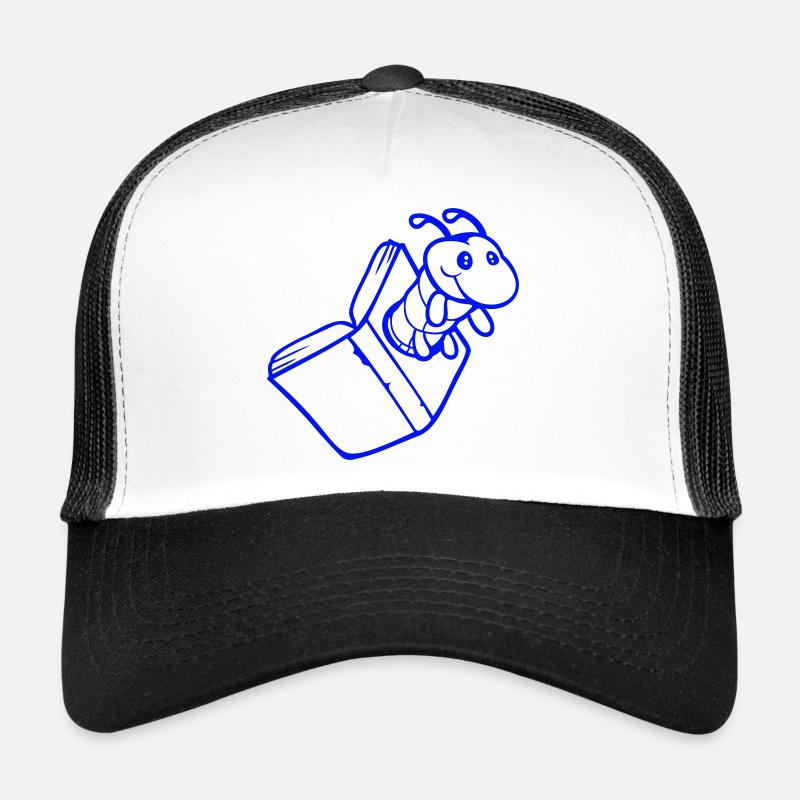 bookworm caterpillar nerd book hole geek worm read Trucker Cap