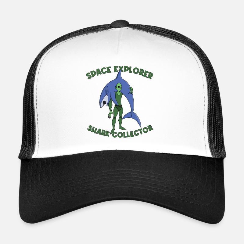 Collectionneur de requins Space Explorer - Casquette trucker  - blanc/noir