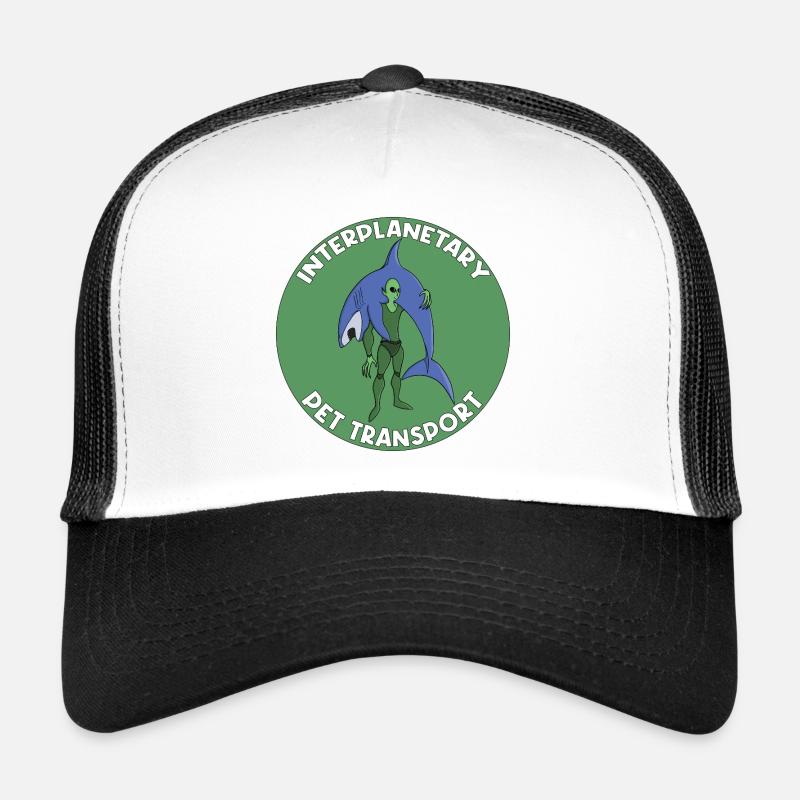 Interplanetary Pet Transport Badge Shark Trucker Cap