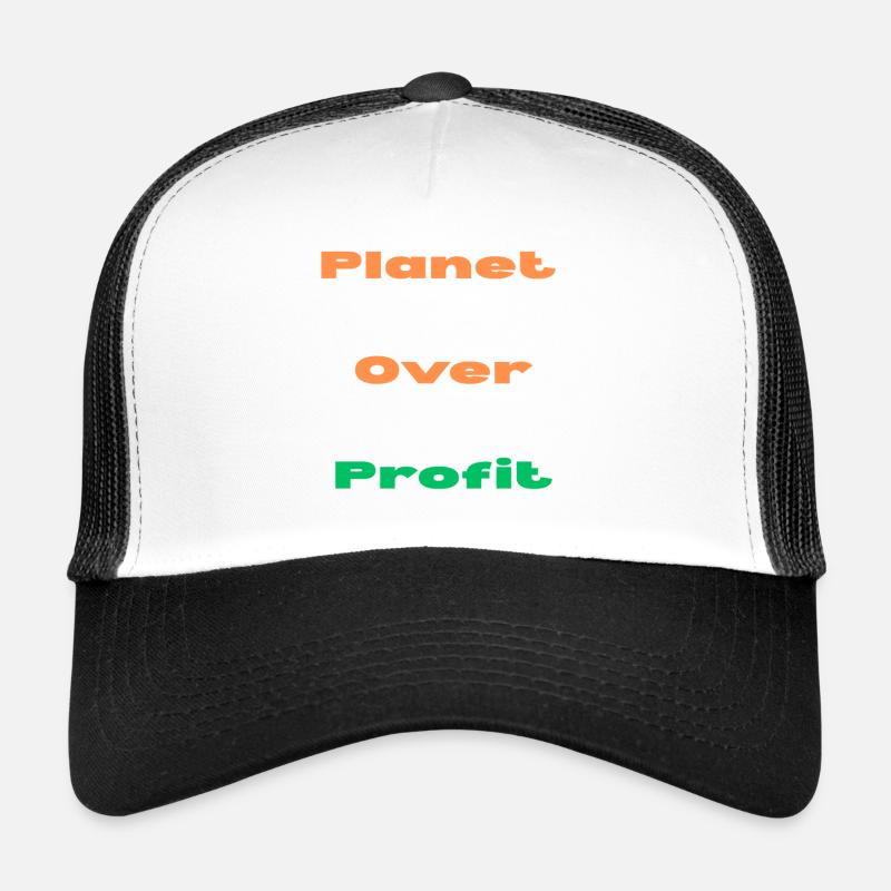 PLANET OVER PROFIT - Trucker Cap - white/black