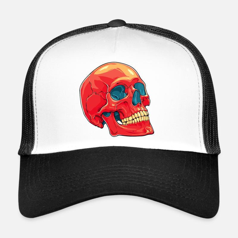 Totenkopf Skull - Trucker Cap - Weiß/Schwarz