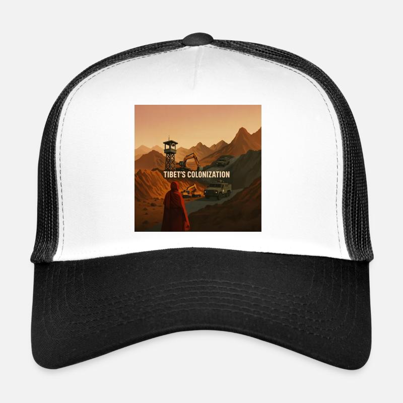 Colonisation du Tibet - Casquette trucker  - blanc/noir