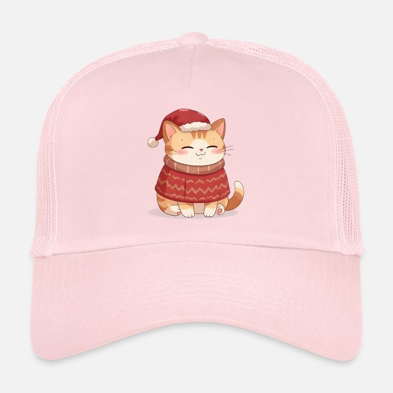 Chat Anime En Pull De Noël - Noël Casquette trucker 