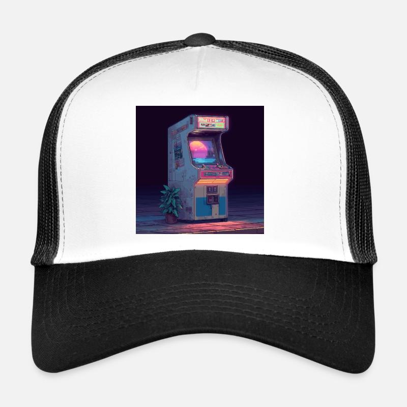 Retro Arcade Machine – Neon Gaming Vibes Trucker Cap