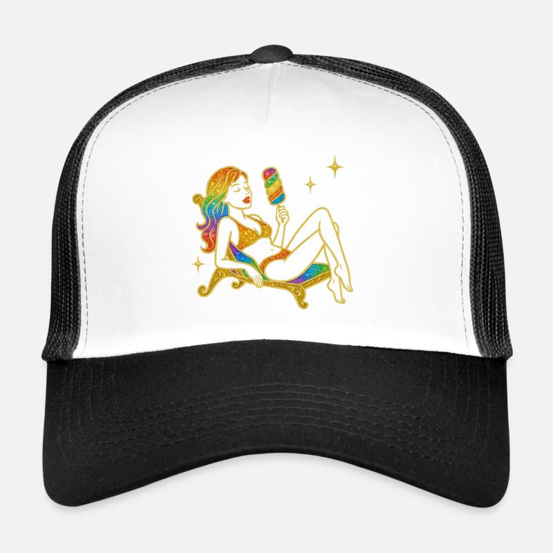 Glitzernde Einhorn-Fantasie mit Regenbogen Trucker Cap