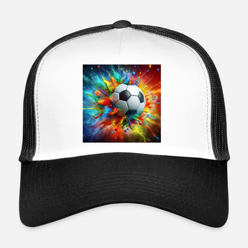 Soccer Art Splash Vibrant Design Casquette trucker 