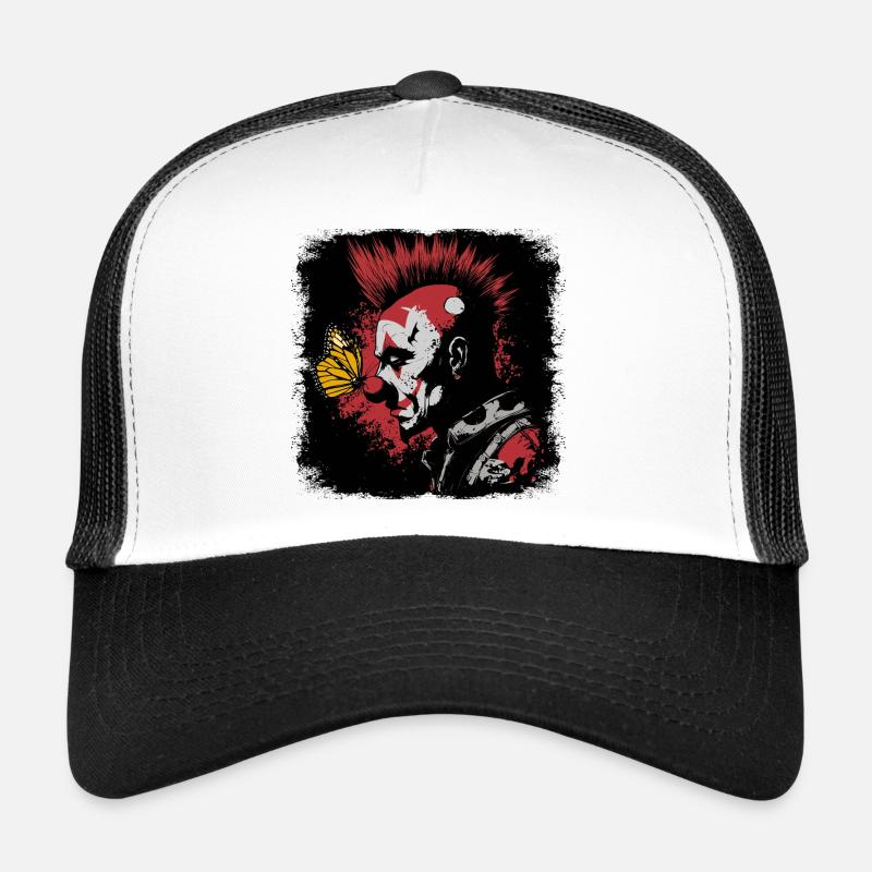 Scary clown and butterfly Trucker Cap