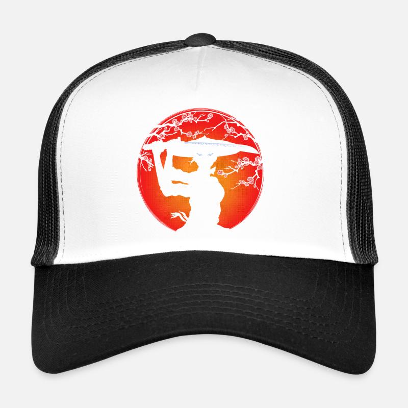 Fille Samouraï et fleurs de cerisier Casquette trucker 