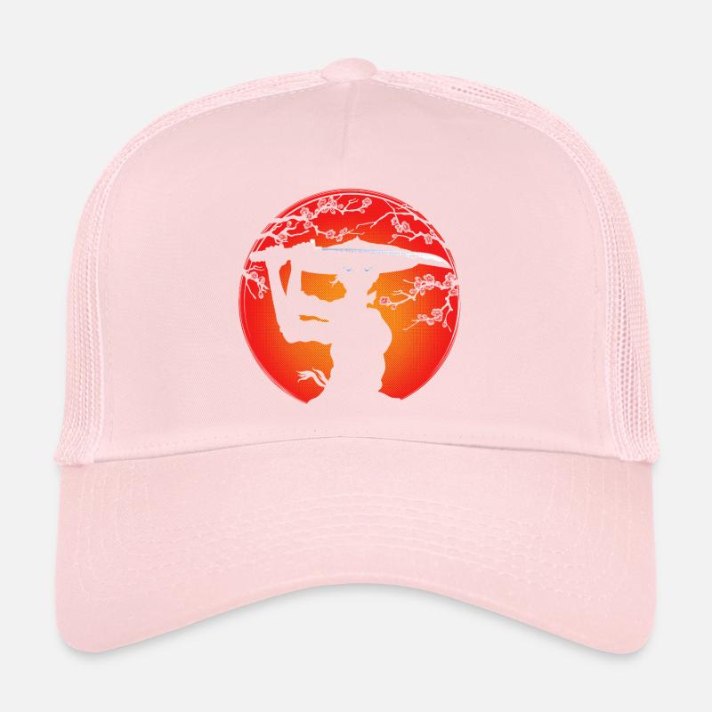 Fille Samouraï et fleurs de cerisier Casquette trucker