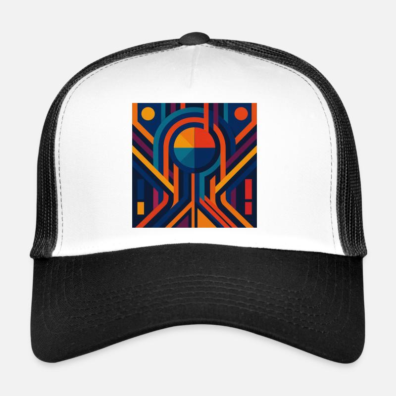 Design abstrait géométrique vibrant Casquette trucker 