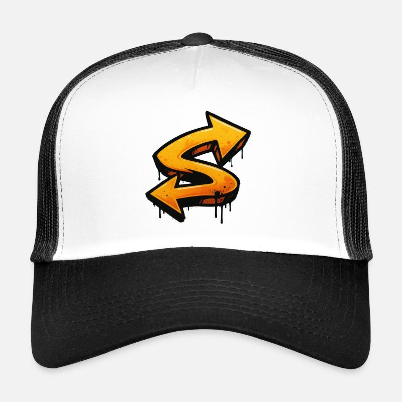 Graffiti-Druck mit Richtungs-Arrows Buchtstabe S Trucker Cap