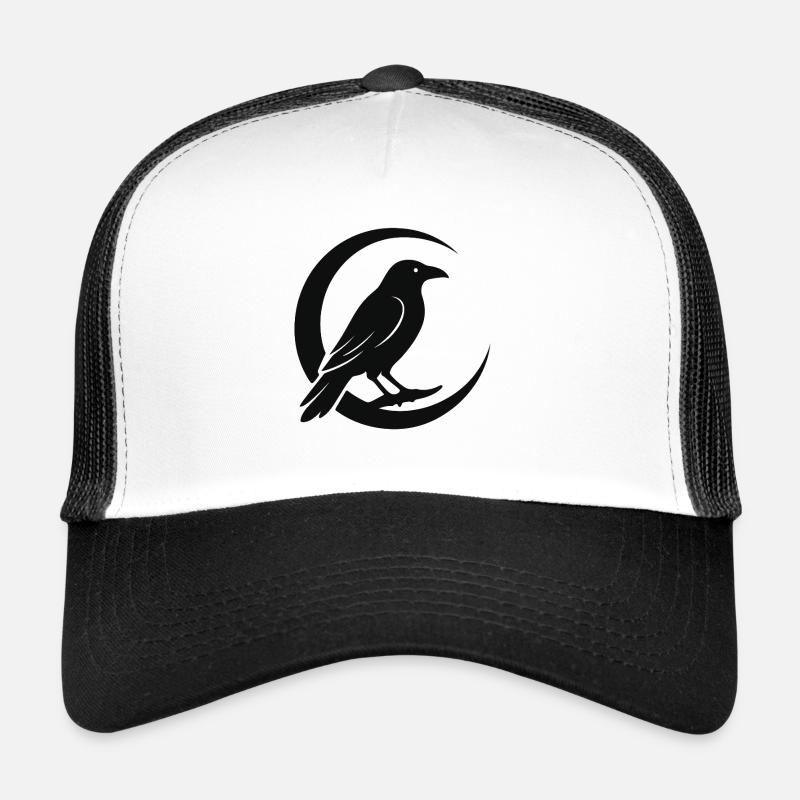 Moon Raven - Trucker Cap - white/black