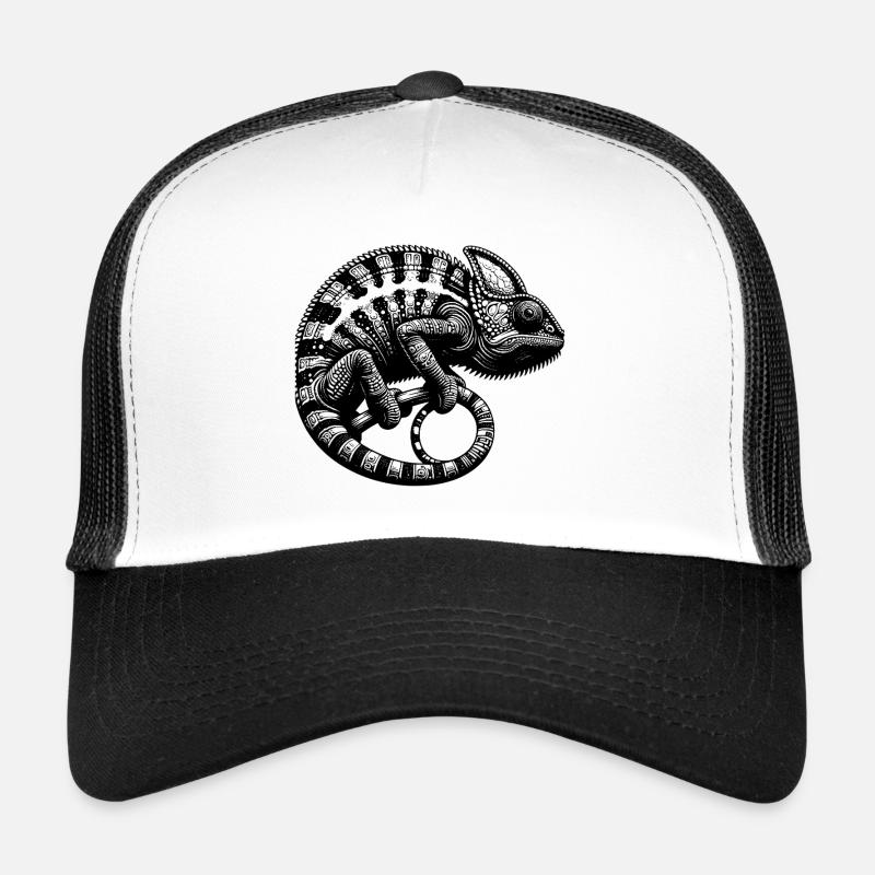 Jungle Reptile Chameleon Tattoo Trucker Cap