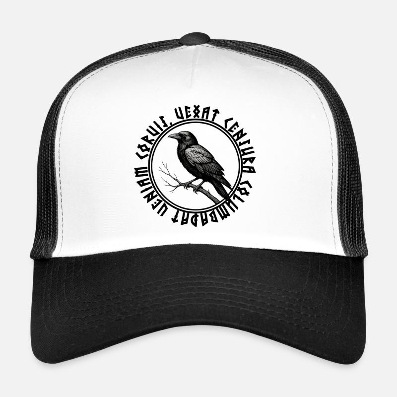 Mystischer Rabe - Trucker Cap - Weiß/Schwarz
