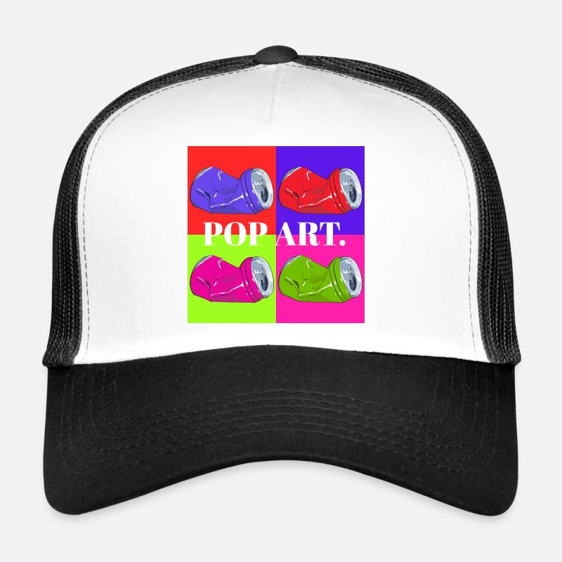 Pop Art Cola Dosen Design - Trucker Cap - Weiß/Schwarz