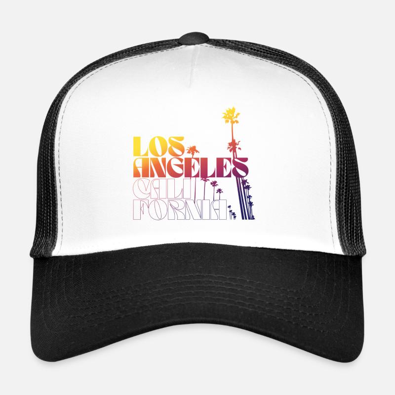 Typographie Los Angeles Sunset Palm Casquette trucker 