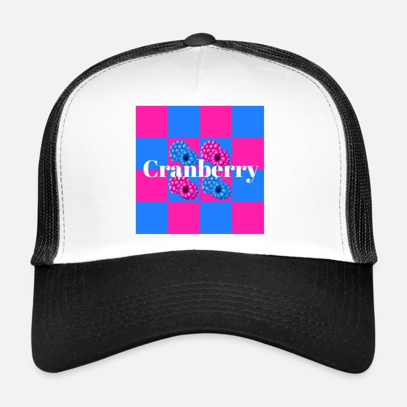 Vibrant berry patterns on color block background Trucker Cap